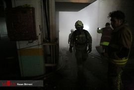 عملیات اطفای حریق ساختمان برق حرارتی وزارت نیرو