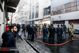 عملیات اطفای حریق ساختمان برق حرارتی وزارت نیرو