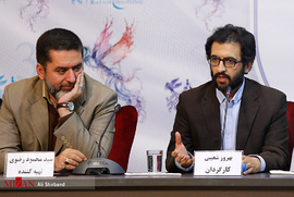 بهروز شعیبی و سید محمود رضوی در نشست پرسش و پاسخ فیلم دارکوب