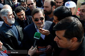 علی شمخانی دبیر شورای عالی امنیت ملی در راهپیمایی 22 بهمن