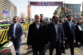 امیر حاتمی وزیر دفاع در راهپیمایی 22 بهمن