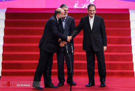 اسحاق جهانگیری و عباس صالحی در مراسم اختتامیه جشنواره فیلم فجر96 