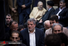 محسن هاشمی رئیس شورای شهر تهران در مراسم ختم فرزند احمد توکلی