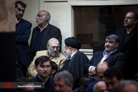 جواد لاریجانی دبیر ستاد حقوق بشر در مراسم ختم فرزند احمد توکلی