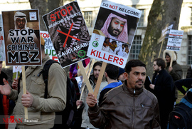 تظاهرات بر علیه بن سلمان در انگلیس