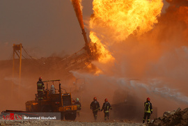  آتش سوزی  چاه ۱۴۷ میدان نفتی رگ سفید