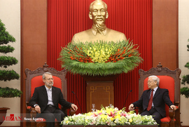دیدار رییس مجلس شورای اسلامی با دبیر کل حزب کمونیست ویتنام