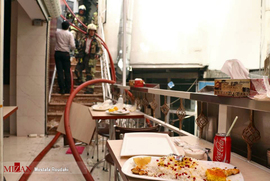 آتش سوزی یک رستوران در بازار تهران
