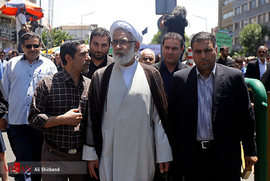 حجت الاسلام و المسلمین منتظری دادستان کل کشور در راهپیمایی روز قدس