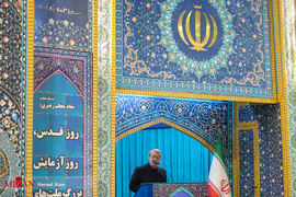 علی لاریجانی رییس مجلس شورای اسلامی در نماز جمعه روز قدس