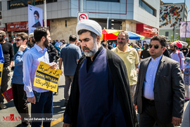 حجت الاسلام و المسلمین غضنفرآبادی رئیس دادگاه انقلاب تهران در راهپیمایی روز قدس