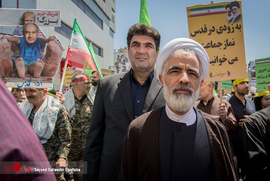 حجت الاسلام و المسلمین مجید انصاری در راهپیمایی روز قدس