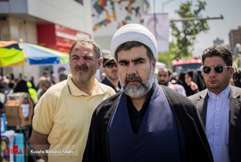 حجت الاسلام و المسلمین غضنفرآبادی رئیس دادگاه انقلاب تهران در راهپیمایی روز قدس