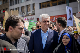 محمد علی افشانی شهردار تهران در راهپیمایی روز قدس