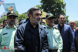 سردار اشتری فرمانده نیروی انتظامی در راهپیمایی روز قدس