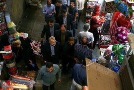 حضور رئیس مجلس در بازار تهران
