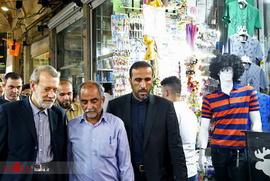 حضور رئیس مجلس در بازار تهران