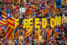 راهپیمایی طرفداران استقلال کاتالونیا 