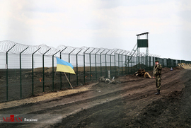 دیوار مرزی بین دو کشور اوکراین و روسیه