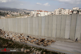 دیوار مرزی بین دو کشور فلسطین و رژیم اشغالگر قدس