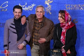 اشکان خطیبی و مجید مظفری ، بازیگر ، در درفرش قرمز و نشست خبری انیمیشن آخرین داستان