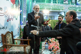 جواد لاریجانی ،دبیر ستاد حقوق بشر، در اجتماع هیئات مذهبی مهدیشهر به مناسبت چهلمین سالگرد پیروزی انقلاب اسلامی