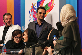 حامد کمیلی، بازیگر، در نشست خبری فیلم سینمایی جمشیدیه 