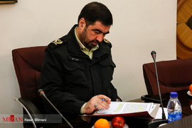 سردار علیرضا لطفی ، رئیس پلیس آگاهی تهران، در نشست کمیته مقابله با گرانفروشی در دادستانی تهران