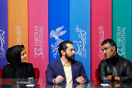 پژمان جمشیدی، بهرام رادان و مریلا زارعی، بازیگران، در نشست خبری فیلم سینمایی ایده اصلی