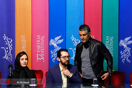 پژمان جمشیدی، بهرام رادان و مریلا زارعی، بازیگران، در نشست خبری فیلم سینمایی ایده اصلی