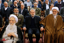 حجت الاسلام کریمی ، علی لاریجانی ، سرلشکر موسوی در مراسم تکریم و معارفه رئیس قوه قضاییه