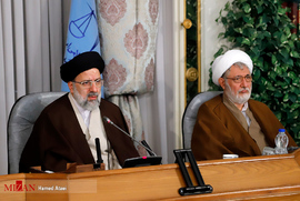 حجت الاسلام کریمی و آیت الله رئیسی در جلسه مسئولان عالی قضائی