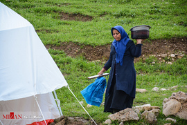 برپا شدن چادر های هلال احمر در روستای سیل زده حیات الغیب لرستان