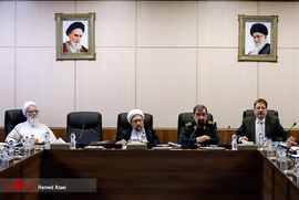 محسن رضایی، آیت الله آملی لاریجانی و آیت الله موحد کرمانی در جلسه مجمع تشخیص مصلحت نظام