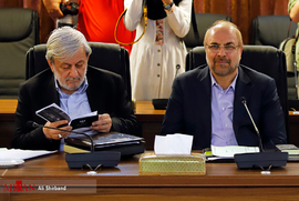 محمدباقر قالیباف و سیدمحمد میرمحمدی در جلسه مجمع تشخیص مصلحت نظام