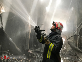 بازار تاریخی تبریز پس از آتش‌سوزی شب گذشته