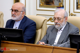 جواد لاریجانی و ناصر سراج در جلسه مسئولان عالی قضائی