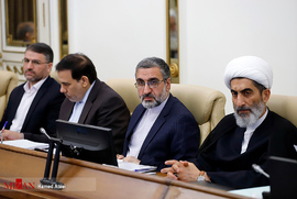 حجت الاسلام خلفی و اسماعیلی در جلسه مسئولان عالی قضائی