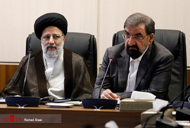 محسن رضایی و آیت الله رئیسی در جلسه مجمع تشخیص مصلحت نظام
