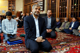القاصی مهر در مراسم بزرگداشت امام جمعه شهید کازرون و اربعین روحانی شهید همدانی