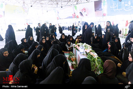 مراسم وداع با پیکرهای شهدای غواص در دانشگاه تهران