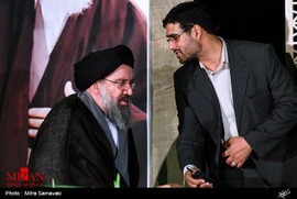 آیت الله خاتمی در مراسم وداع با پیکرهای شهدای غواص در دانشگاه تهران