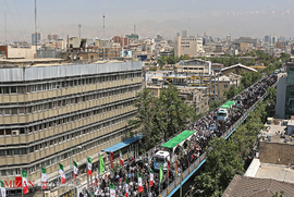 مراسم تشییع پیکر مطهر ۱۵۰ شهید دفاع مقدس در تهران