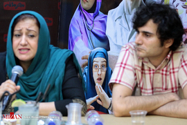 مهدی ابراهیمی و فاطمه هاشمی در نشست خبری سریال محرمانه
