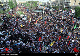 مراسم تشیع پیکر پاک 270 شهید تازه تفحص‌ شده دوران دفاع مقدس در میدان بهارستان

