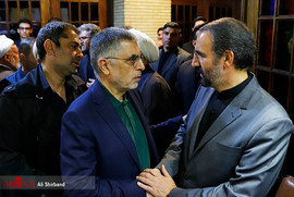 غلامحسین کرباسچی در مراسم ترحیم فرزند سفیر ایران در روسیه