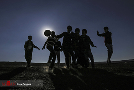 فوتبال در روستای گنبدچای - همدان