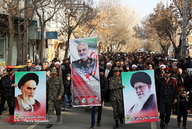 راهپیمایی و عزاداری مردم در پی شهادت سردار سلیمانی - اهر