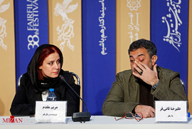 علیرضا ثانی فر و مریم مقدم در نشست خبری فیلم سینمایی «قصیده گاو سفید»