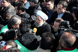 روحانی رئیس جمهور در راهپیمایی 22 بهمن 98